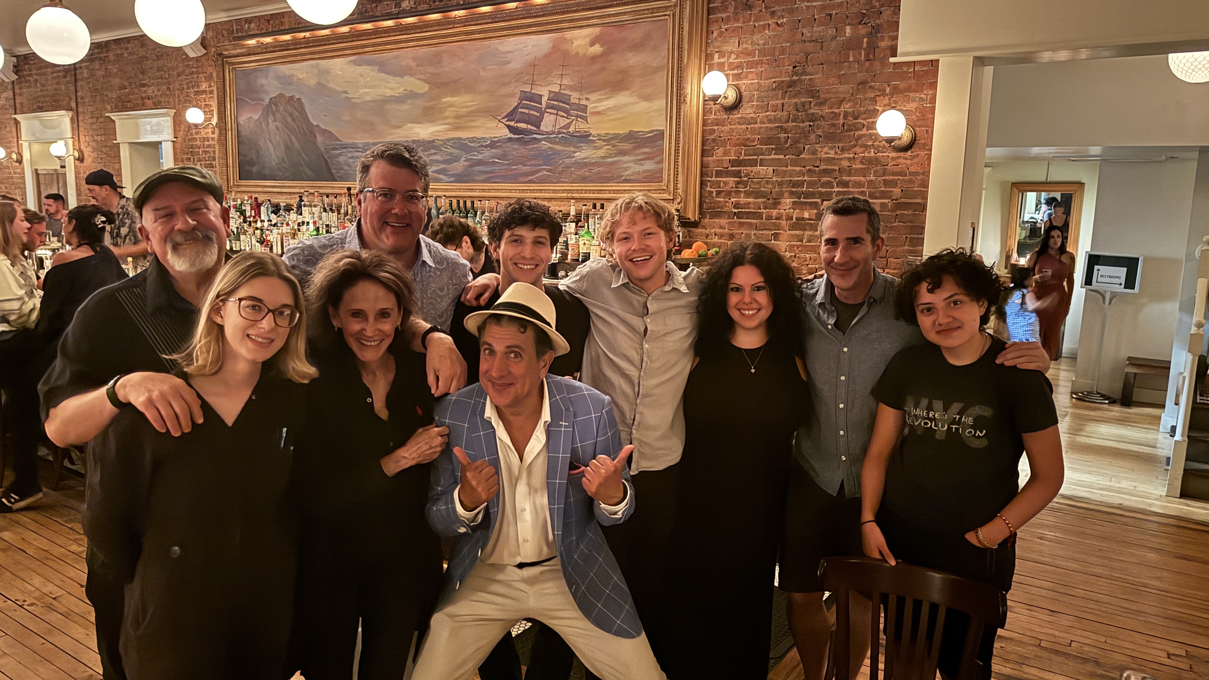 Frank Ferrante (center), Gerald Sternbach (far right) and the Company and Crew of Colonial Theatre 2025